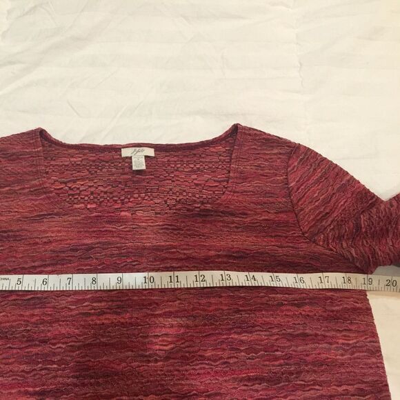 J Jill Stretch Crinkly Top in Fuchsia, Rust, Sz S - Picture 5 of 7